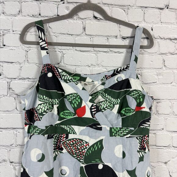 Boden Multicolor Floral Linen Mix Mini Dress Boho Casual Vacation - Picture 2 of 10